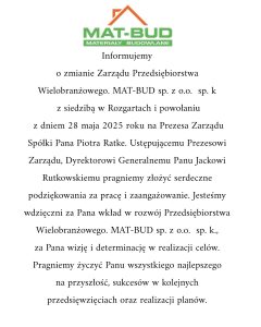zmiana w zarzadzie